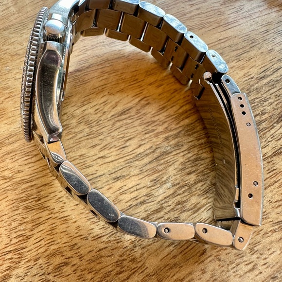 Unisex EUC Fossil Double Row Rhinestone Watch with Sporty Links ~DayaNight Style - Picture 4 of 7